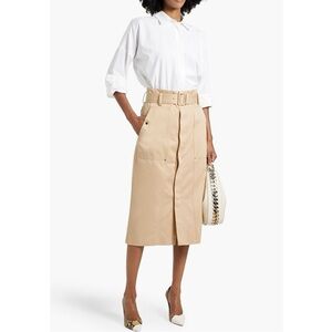 A.L.C.
Maia belted cotton-twill midi skirt